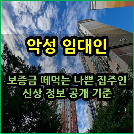  악성 임대인 보증금 떼먹는 나쁜 집주인 신상 공개 선정 기준