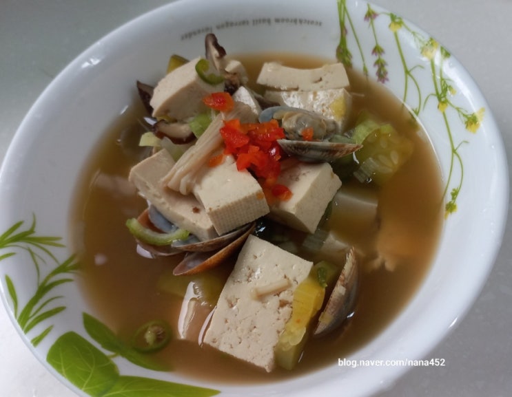  바지락된장국 맛있게 끓이는법 속풀이에 좋은 조개된장국
