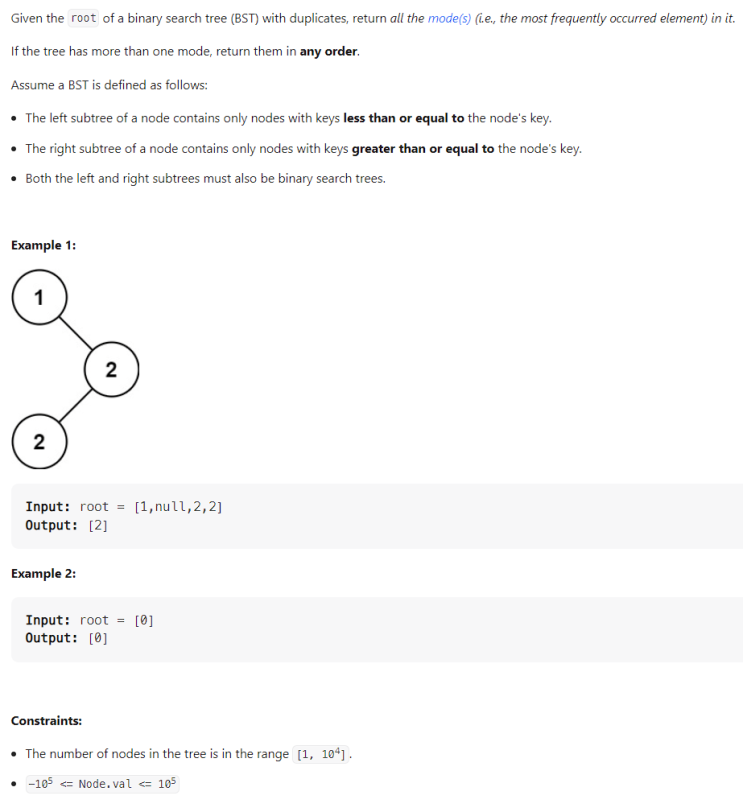 JAVA_Find Mode in Binary Search Tree_LeetCode 501