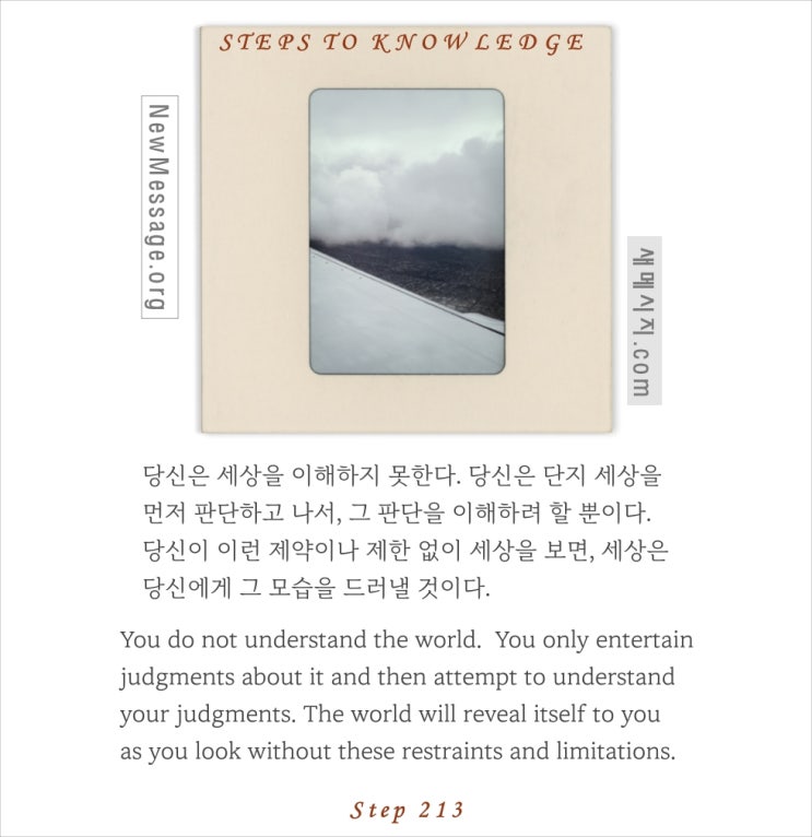 제 213 계단: 나는 세상을 이해하지 못한다 I do not understand the world.