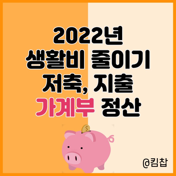  한달 생활비 줄이기, 저축 프로젝트 2022년 가계부 정산