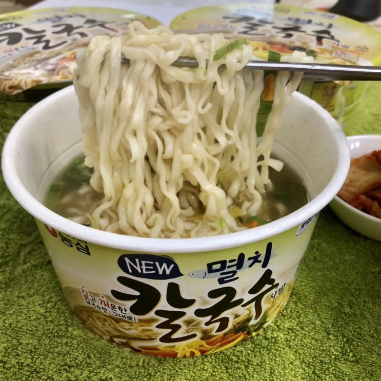  농심 멸치칼국수 사발 컵라면 맛있는 건면 시원한 국물 최고