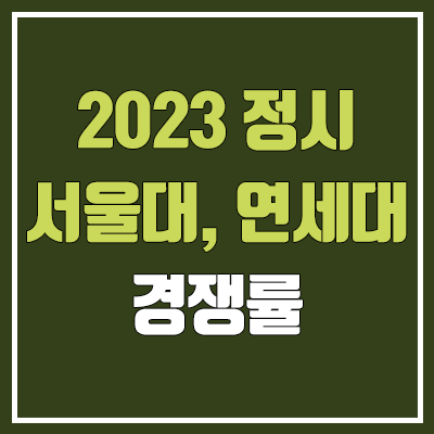 2023 정시 서울대 & 연세대 최종 경쟁률 분석