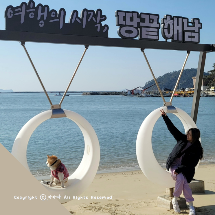  반려견동반 여행 땅끝송지해수욕장 들러 뛰뛰