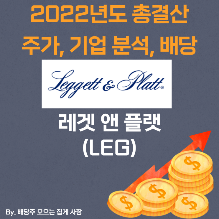 [레겟 앤 플랫] 2022년도 총 결산 LEG, LEG 주가, LEG 주식, 기업 분석, 배당 지급일, 배당락일, 배당 성향, 배당 수익률, 배당 성장률