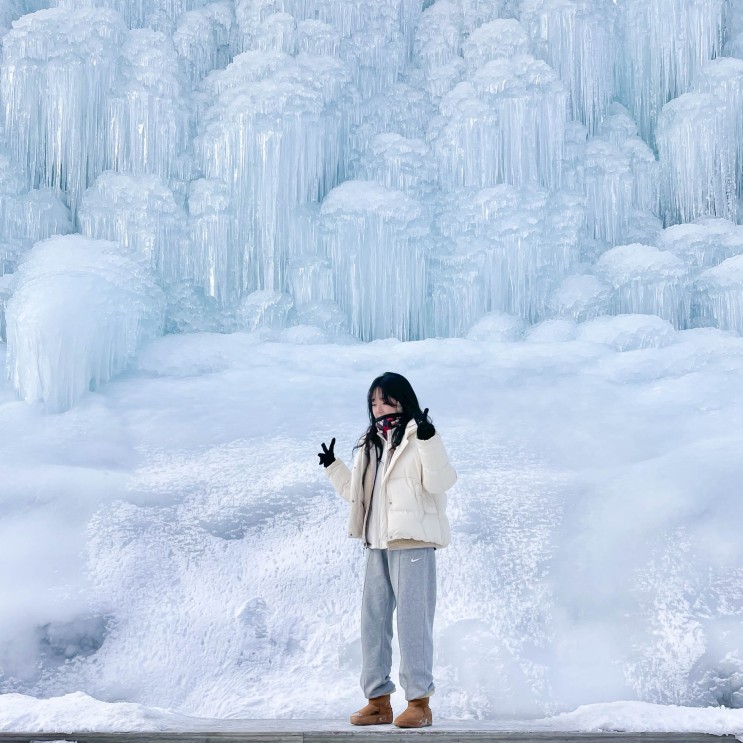 겨울 여행 청양 알프스마을 칠갑산 얼음분수 축제