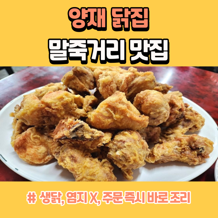  말죽거리 맛집 양재닭집 바삭한 치킨
