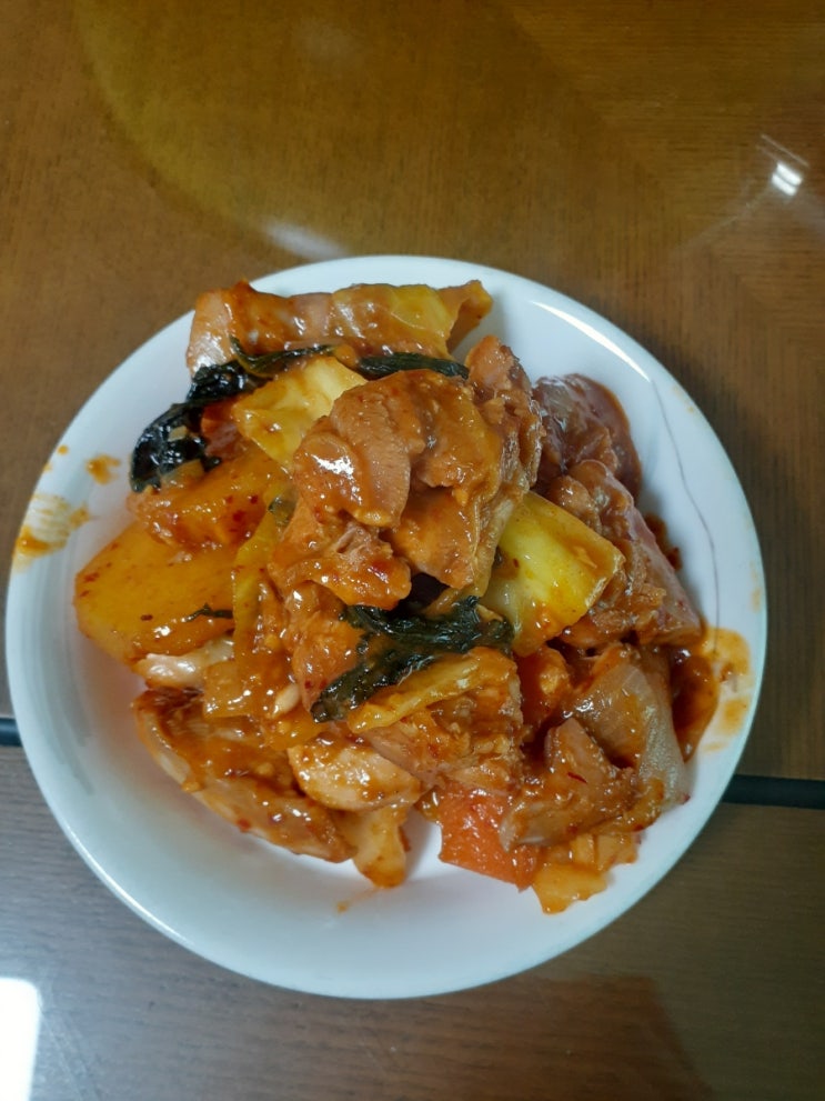  간단한 나물반찬, 밑반찬 간단한  국, 복잡한정서방의 닭갈비 하하하하