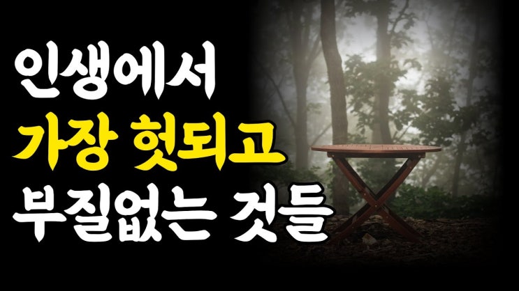 인생에서 가장 헛되고 부질없는 것들 인생에서 가장 헛되고 부질없는 것들