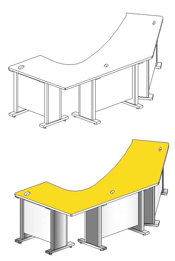 Curved Desk 곡선형 책상 _ 라운드 책상 _ 주문형 (기존 책상이 맞지 않을 때) Customized Curved Desk
