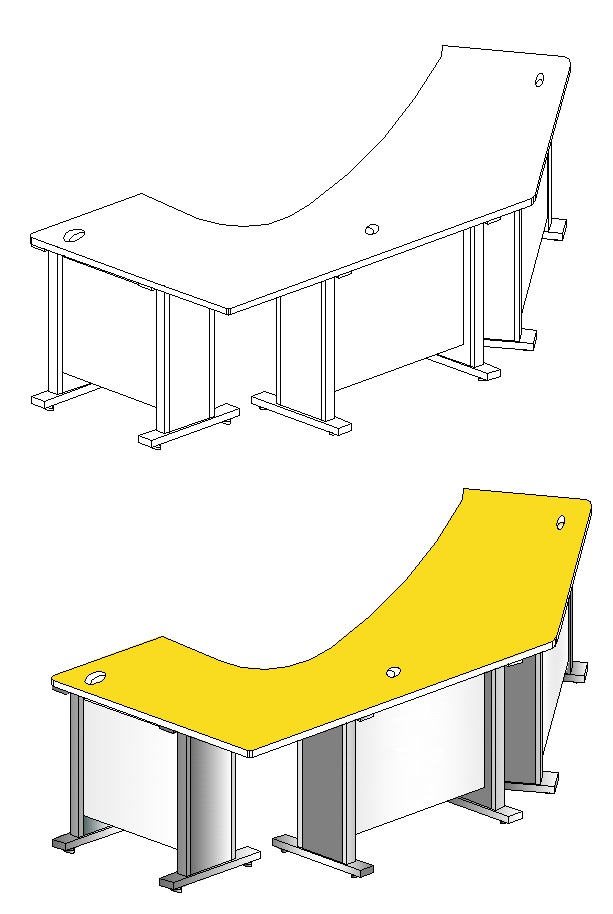  Curved Desk 곡선형 책상 _ 라운드 책상 _ 주문형 (기존 책상이 맞지 않을 때) Customized Curved Desk
