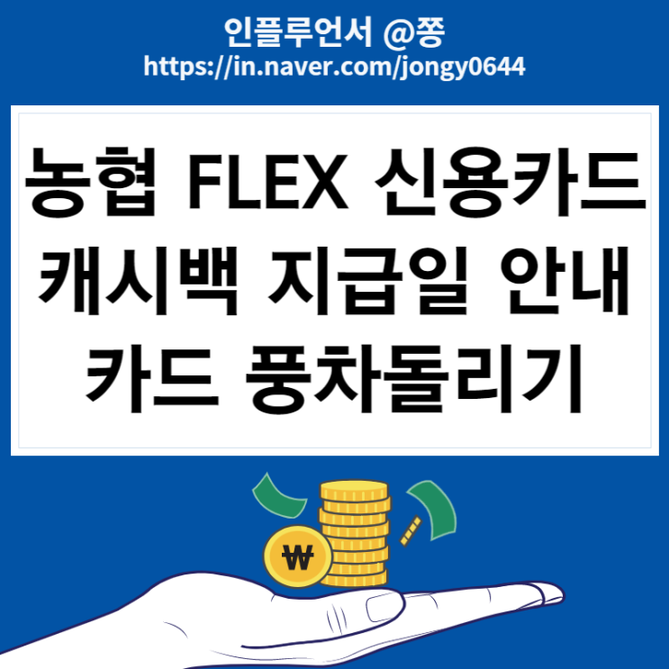 카드테크 농협 flex카드 신용카드 풍차돌리기 캐시백 혜택 지급 안내