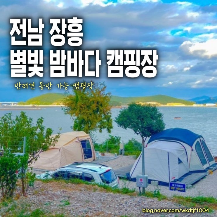  전남 캠핑장 장흥 반려견동반 차박 가능한 별빛 밤바다 캠핑장 B23번 사이트, 아침 일출이 아름다운 곳, 밴프 원터치 육각스크린텐트