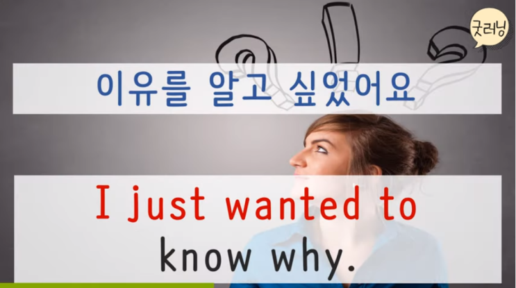  I just wanted to know why. 이유를 알고 싶었어요.