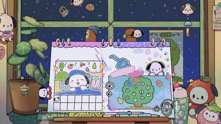 귀여운 노트북 아이패드 갤럭시탭 컴퓨터 배경화면 가로 모음 공유