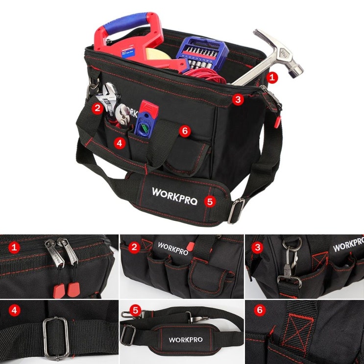 XB 도구 공구가방 30-45cm 폴리에스터 전기 기사 숄더백 멀티백 WORKPRO XB 도구 공구가방 30-45cm 폴리에스터 전기 기사 숄더백 멀티백 WORKPRO