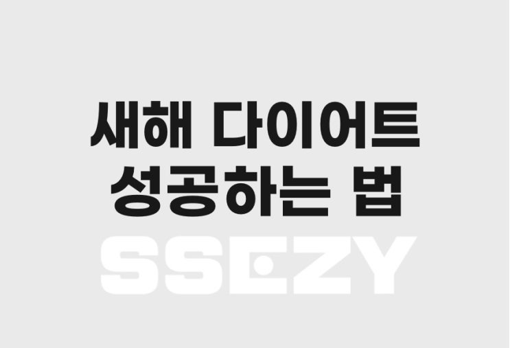  새해 다이어트, 반드시 성공하는 방법 3가지