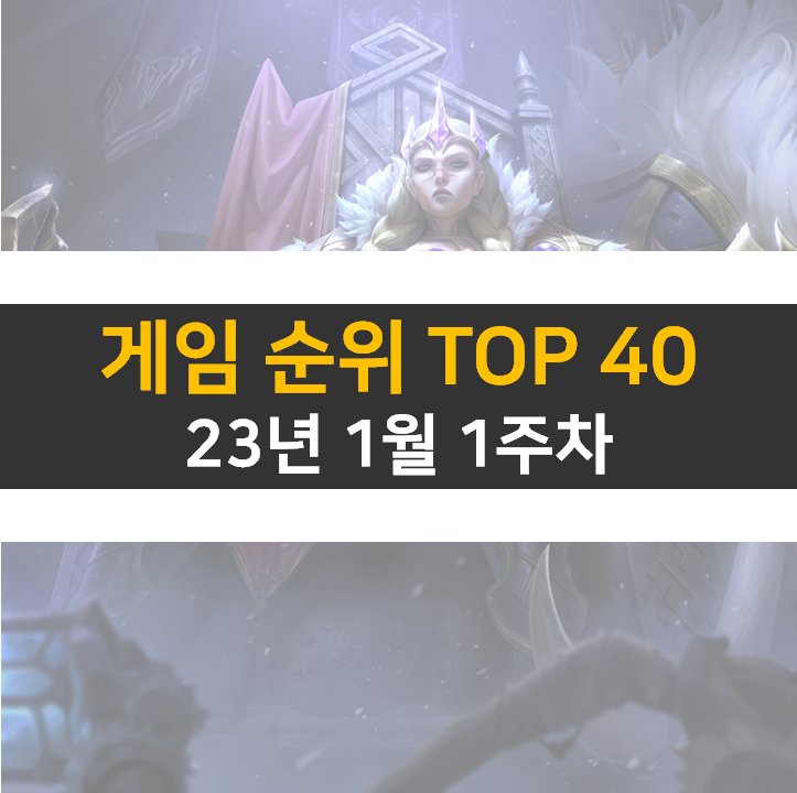 모바일, PC 온라인, 스팀 게임 순위 (2023년 1월 1주 차) 모바일, PC 온라인, 스팀 게임 순위 (2023년 1월 1주 차)