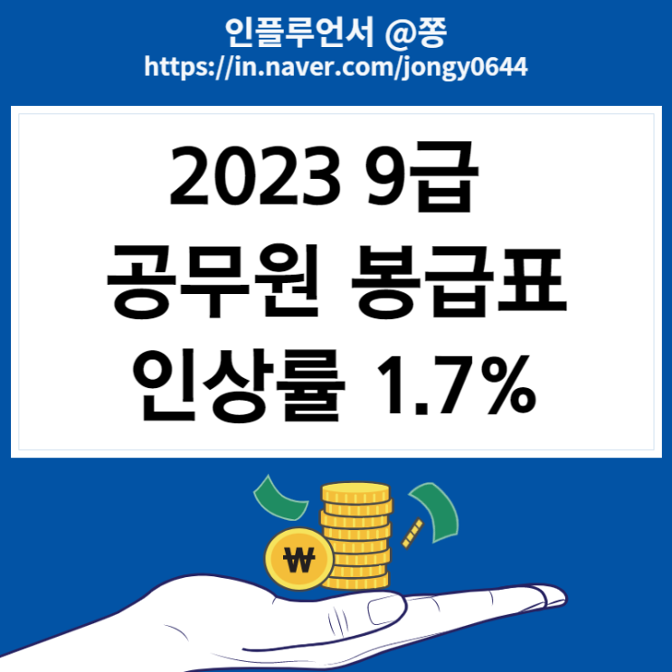 2023 공무원 봉급표 인상률 1.7% 최저임금 월급보다 높을까? (ft.군인 월급)