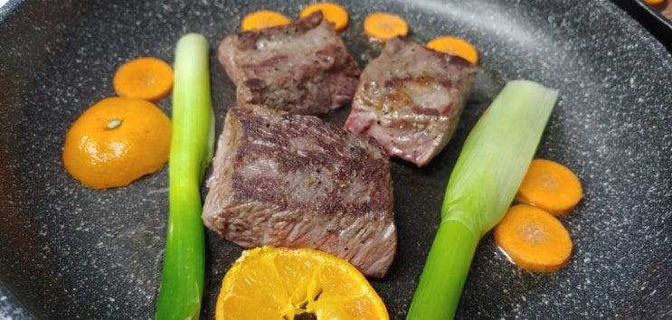  아빠표 요리, 아빠표 집밥, 아빠표 간단요리 : 우리집 입맛에 맞는 살치살 스테이크 요리, 후라이팬 스테이크