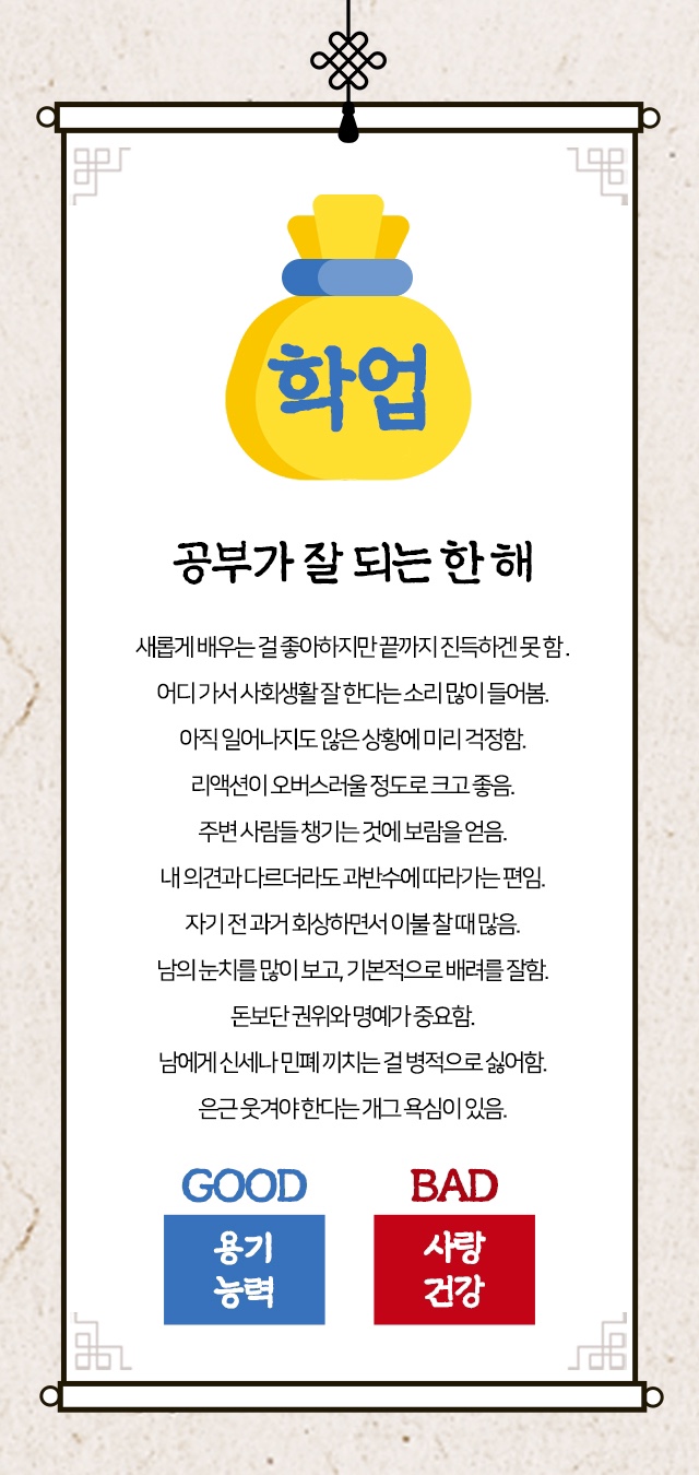  2023년 운세 심리테스트 복주머니 테스트 학업 mbti결과 링크있음