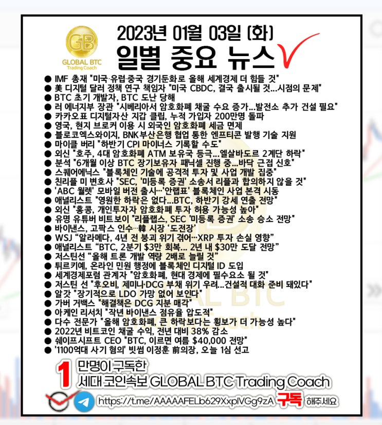  2023년 01월 03일 (화) 일별 중요 뉴스