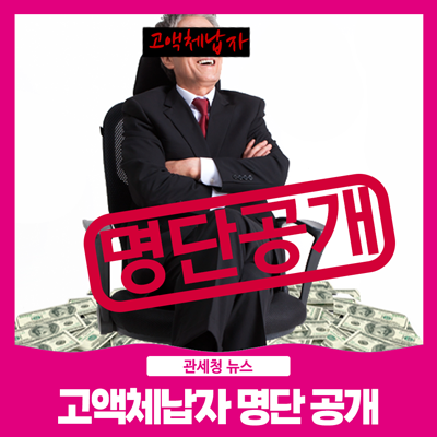 2022년 관세 고액･<b>상습</b> 체납자 249명 <b>명단공개</b>