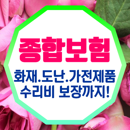  화재 및 도난사고와 가전제품 수리비까지 가정종합보험 하나면 OK!