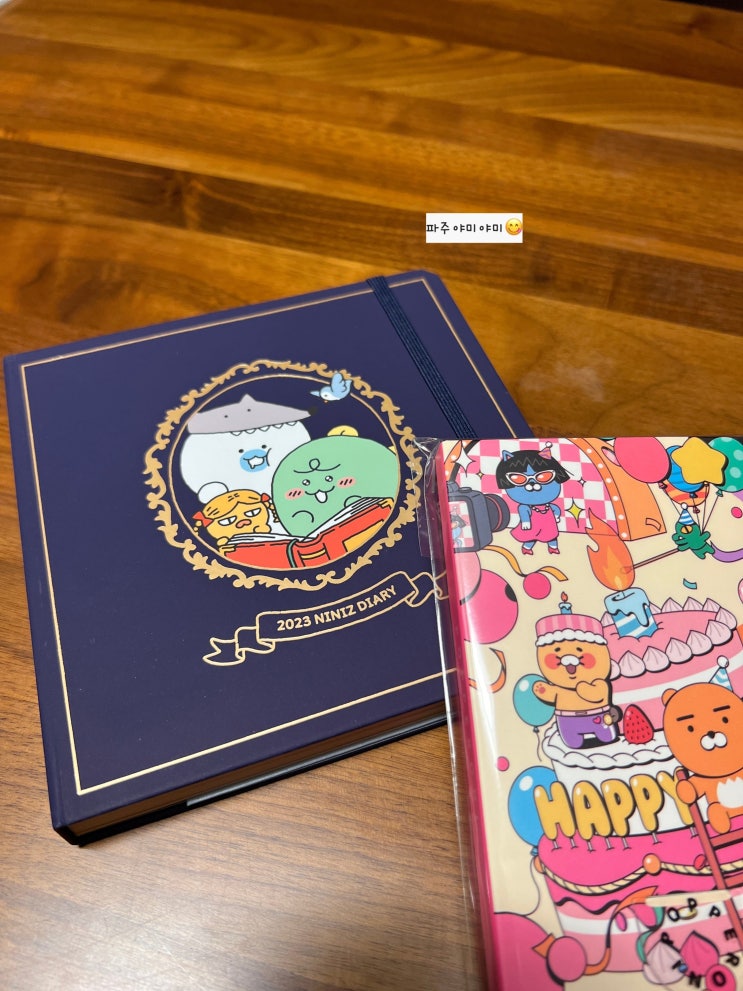  2023년 다이어리 니니즈 그리고 춘식이 폭죽과 스티커(카카오프렌즈 다이어리)