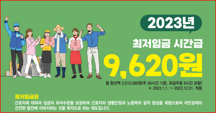  2023년 최저시급, 월급, 계산 & 정리