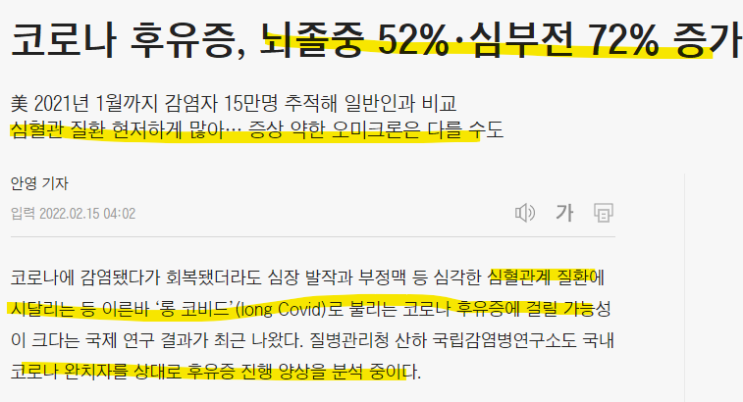 개풍이+롱코비드 대안?! 심부전 72% 증가! 1년전 뉴스를 꺼내어  심플렉스와 심부전 치료제 공동개발!