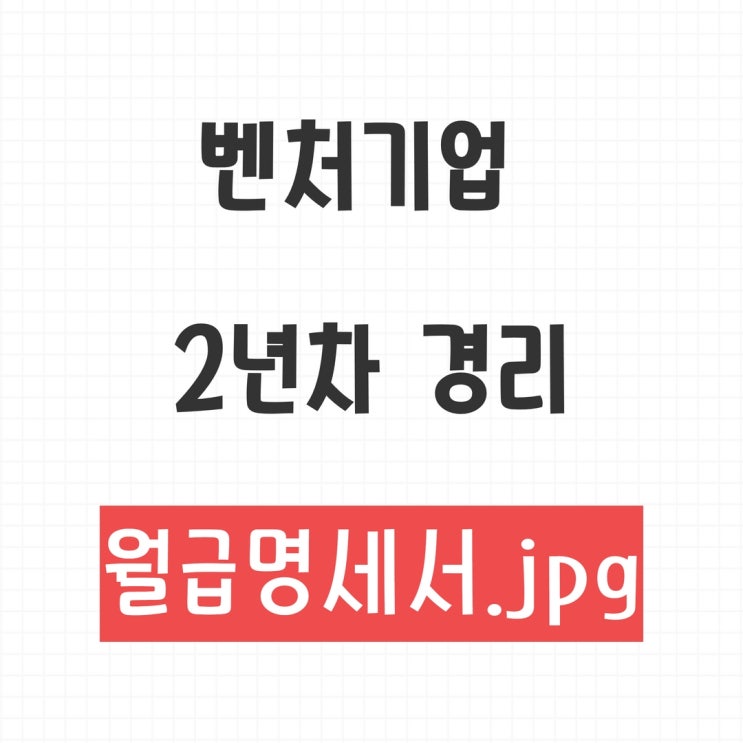 [연봉 공개] 벤처기업 2년차 경리