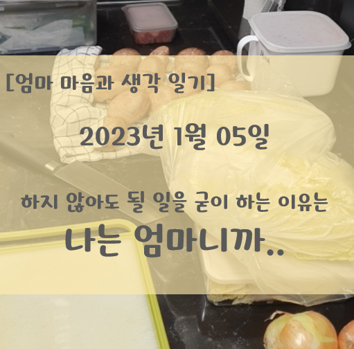  하지 않아도 될 일을 굳이 하는 이유는 나는 엄마니까..