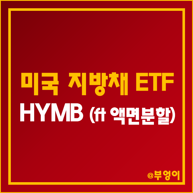 [액면분할] 미국 채권 ETF - HYMB 주가, 배당수익률, 분배금, 듀레이션 (Stock Split 일정 및 비율, 지방채 관련주)