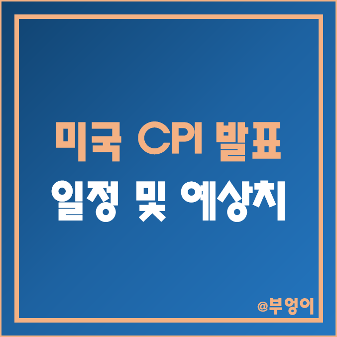 미국 CPI 발표 일정 및 예상치 (1월 발표 12월 소비자 물가지수 날짜 및 한국 시간, 경제 지표)