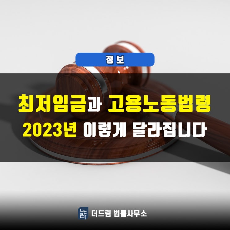 2023년, 최저임금과 고용노동법령 이렇게 달라집니다.