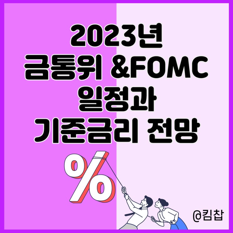  2023년 금통위, FOMC 일정과 한국, 미국 기준금리 인상 전망