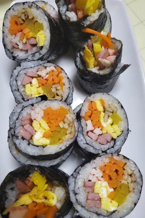  우리집 편식쟁이덜 김밥, 야채없는 김밥