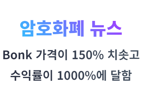 봉크(Bonk) 코인 수익률이 1000%에 달하다