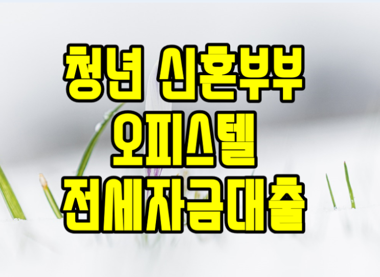  청년 오피스텔 전세자금대출 버팀목 조건