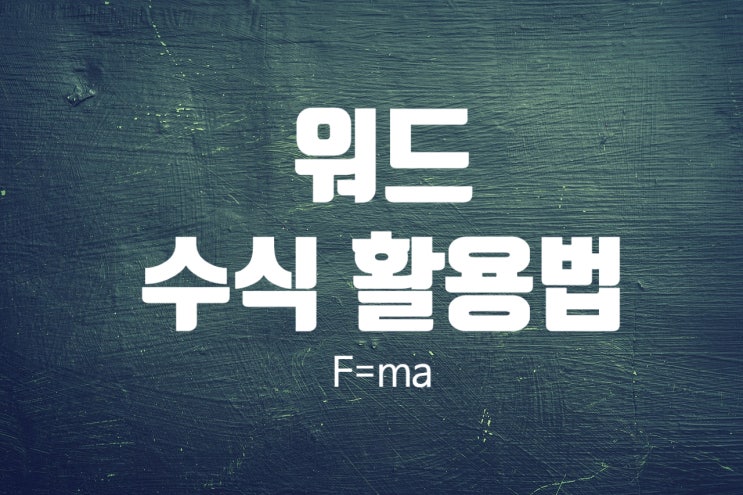 워드 수식 활용할 때 유용한 꿀팁 워드 수식 활용할 때 유용한 꿀팁