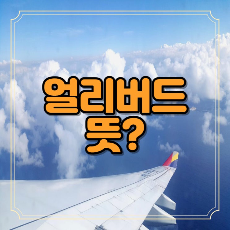  얼리버드 뜻 항공권