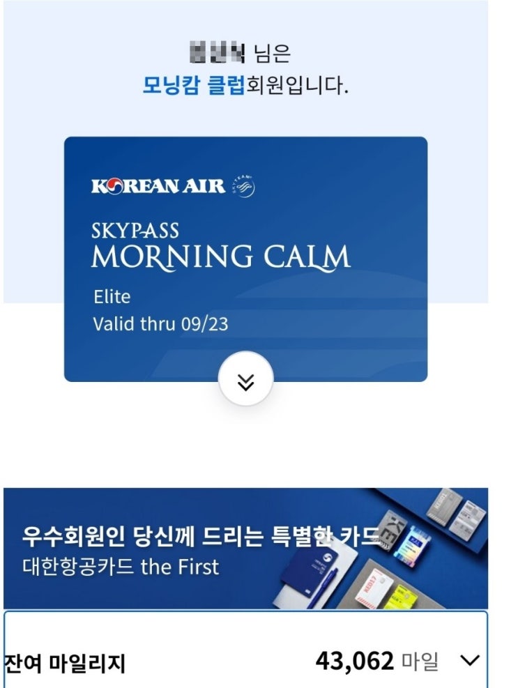  대한항공 모닝캄 클럽 마일리지 사용 도쿄 하네다 항공권 예약
