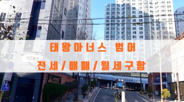  태왕아너스 범어 전세, 매매, 월세 구합니다