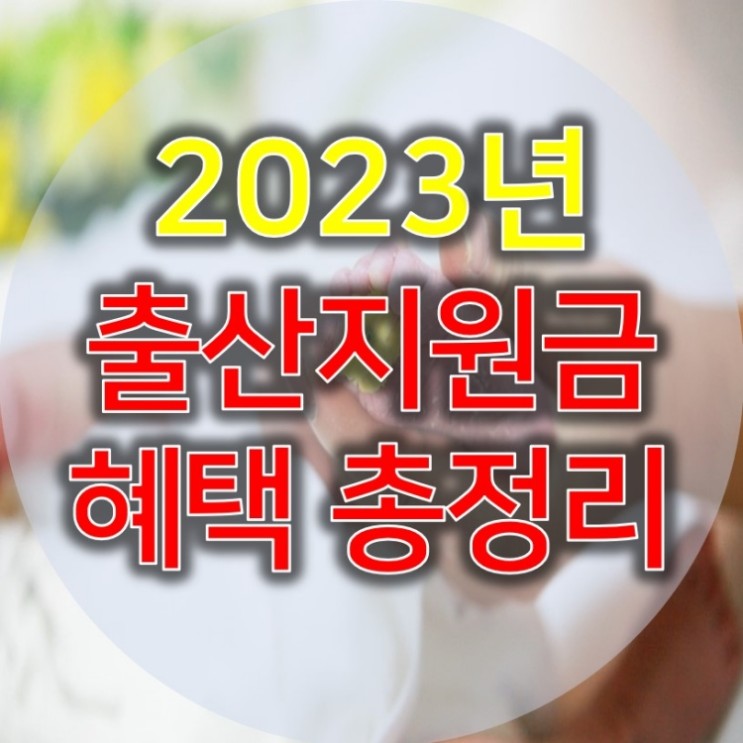 2023년 출산지원금 혜택 총정리