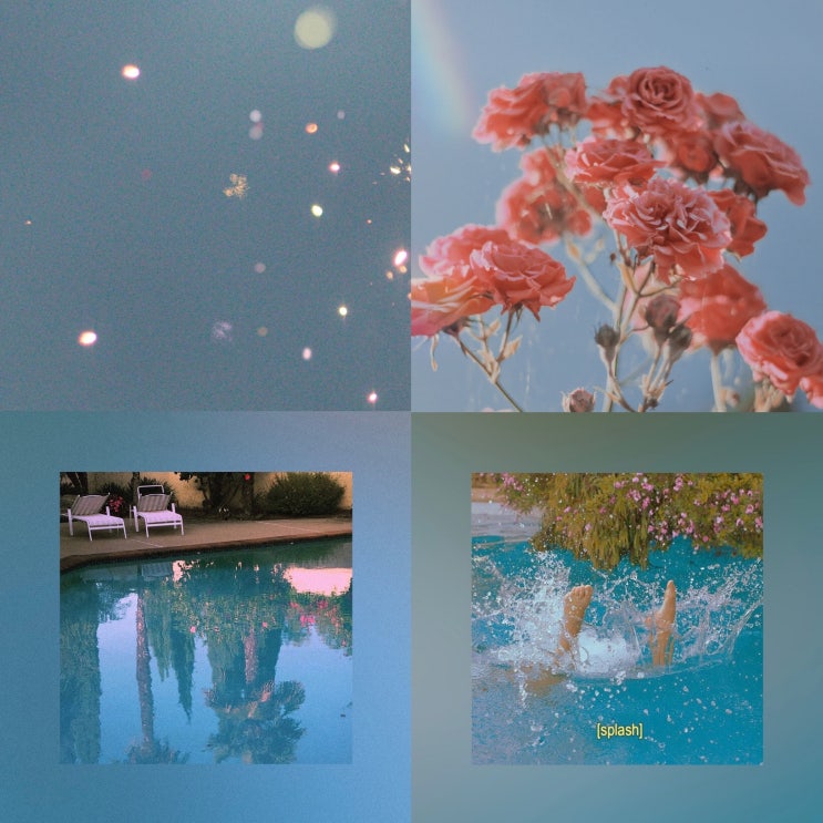  2_청록색 빈티지 감성 아이폰 고화질 배경화면 wallpaper flower swimming pool aesthetic bluish green turquoise