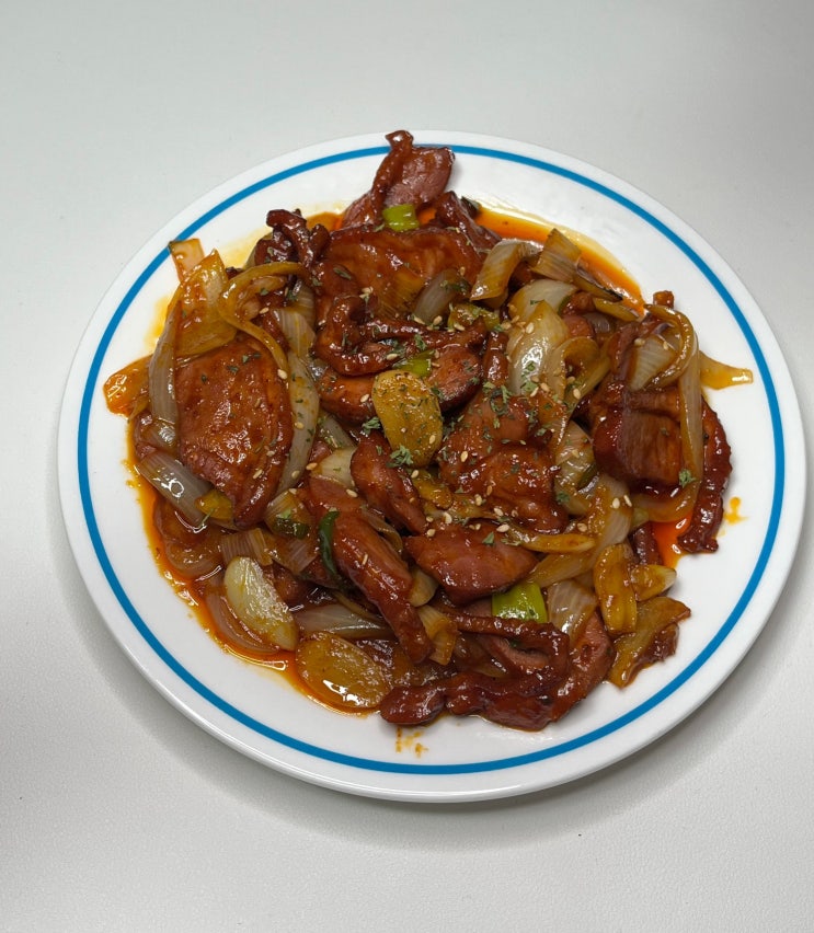  훈제오리볶음 간단하게 만들기! ::자취 1인분 메뉴::