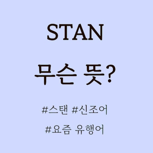  BTS stan, IU stan, stan 뜻? /자주쓰는단어 스탠