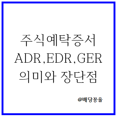 주식예탁증서인 ADR의 의미와 배당금은?