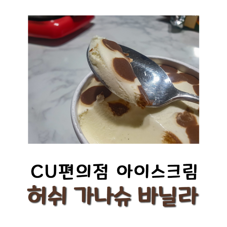씨유 편의점 퍼먹는 아이스크림 // 허쉬 가나슈 바닐라 아이스크림 파인트 후기